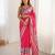 Chiffon digital print scallped border foil mirror work saree