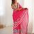 Chiffon digital print scallped border foil mirror work saree