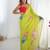 Chiffon digital print scallped border foil mirror work saree