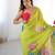 Chiffon digital print scallped border foil mirror work saree