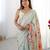 Chiffon digital print scallped border foil mirror work saree