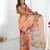 Chiffon digital print scallped border foil mirror work saree