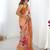 Chiffon digital print scallped border foil mirror work saree