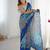 Chiffon digital print scallped border foil mirror work saree