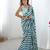 Chiffon digital print scallped border foil mirror work saree