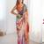 Chiffon digital print scallped border foil mirror work saree