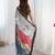 Chiffon digital print scallped border foil mirror work saree