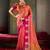 Vibrant pink & peach dual-tone banarasi saree