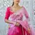 Pink Color Cut Dana Flower Work  Organza Saree