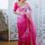 Pink Color Cut Dana Flower Work  Organza Saree