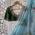 Light blue Color Cut Dana Flower Work  Organza Saree
