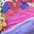Purple Green Color hand work khatli cutdana moti work Silk Saree