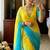 Yellow Green Color hand work khatli cutdana moti work Silk Saree