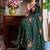 Green Color Cut Dana Flower Work  Georgette Saree