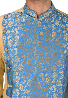 Light beige anghrakha pattern work indo western 2