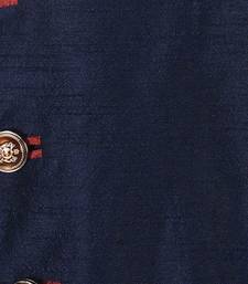 Navy blue anghrakha pattern work indo western