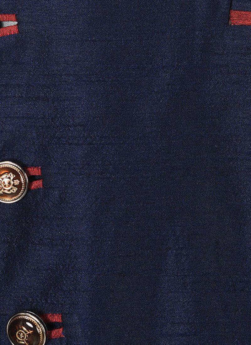 Navy blue anghrakha pattern work indo western