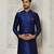 Royal blue anghrakha pattern work indo western