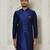 Royal blue anghrakha pattern work indo western