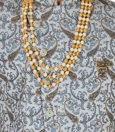 Sky blue anghrakha pattern work indo western