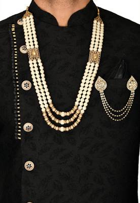 Black anghrakha pattern work indo western 2