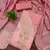Elegant pink woven zari unstitched salwar suit with dupatta