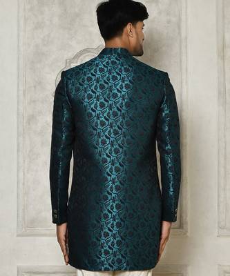 Rama green anghrakha pattern work indo western 3