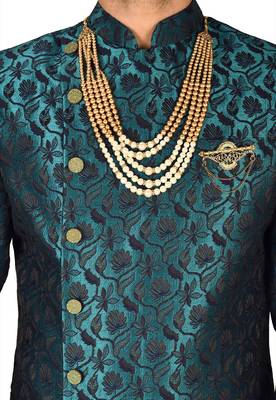 Rama green anghrakha pattern work indo western 2