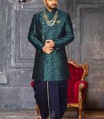 Rama green anghrakha pattern work indo western