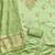 Elegant light green zari woven unstitched salwar suit with dupatta