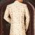 Cream dupion arts silk straight design with emb all over work indo western