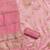 Elegant pink zari woven unstitched salwar suit with dupatta