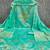 Elegant green zari woven unstitched salwar suit with dupatta