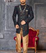 Green anghrakha pattern work indo western