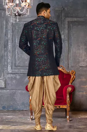 Green anghrakha pattern work indo western