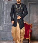 Green anghrakha pattern work indo western