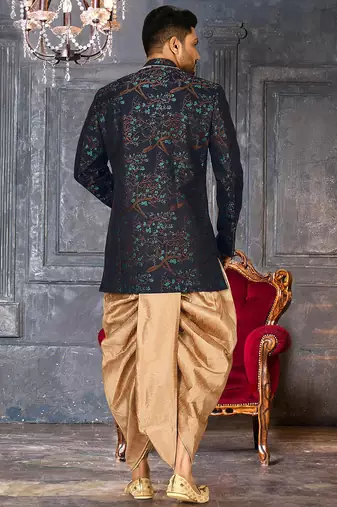 Green anghrakha pattern work indo western