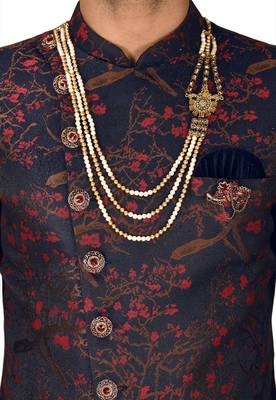 Red anghrakha pattern work indo western 2