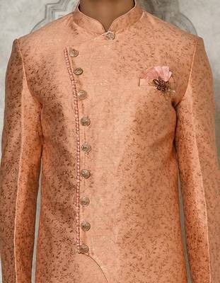 Peach anghrakha pattern work indo western 2