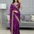 Purple Color  embroidery sequence work Silk Saree