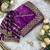 Purple Color  embroidery sequence work Silk Saree