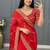 Red Color  embroidery sequence work Silk Saree