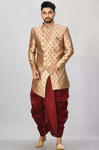 Rust anghrakha pattern work indo western