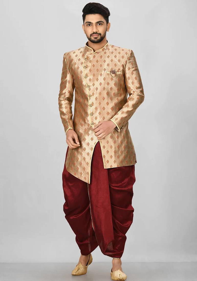 Rust anghrakha pattern work indo western