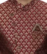 Mahroon anghrakha pattern work indo western