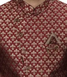 Mahroon anghrakha pattern work indo western