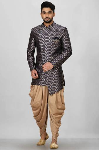 Mahroon anghrakha pattern work indo western