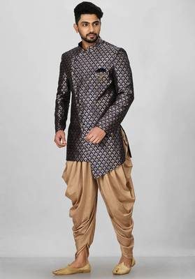 Mahroon anghrakha pattern work indo western 3