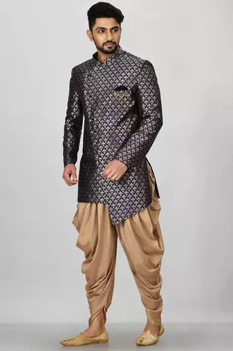 Mahroon anghrakha pattern work indo western