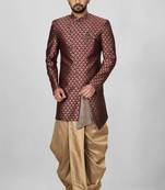 Mahroon anghrakha pattern work indo western